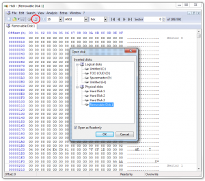 HxD: Opening a SD card