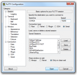 Putty settings