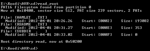 Read root directory